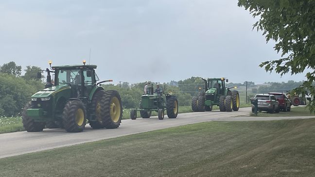 The Northeast Wisconsin community rallied to give hospice patient Niles Kettner one last smile with a John Deere parade on Aug. 9, 2023. (WLUK/Mike Moon)