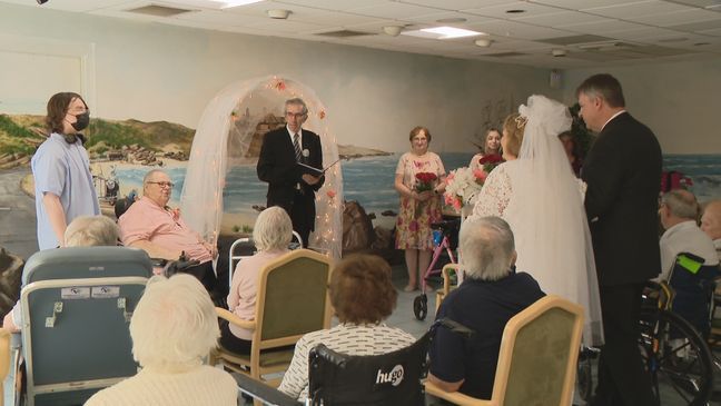 John and Linda, residents at  Waterview Villa Rehabilitation and Health Care Center in East Providence, renew their vows after 41 years of love. (WJAR)