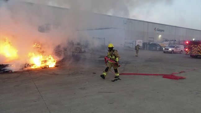 AFD says two separate times, boxes of tortilla chips spontaneously ignited in East Austin, Texas. (Austin Fire Department field training officers)