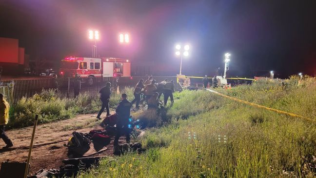 Crews had to use excavators to clear debris from the drain before they could reach the man{&nbsp;} (Photo: Contra Costa County Fire Protection District)