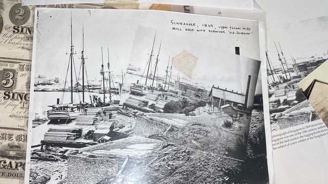 The only known photograph of Singapore is kept at the Saugatuck-Douglas Historical Center, showing the once bustling mill town. (Photo: WWMT)