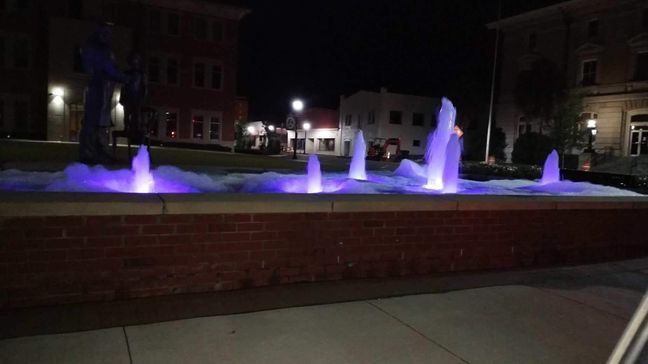 A fountain in Florence, S.C., spills over in soapsuds. (Submitted by WPDE viewer)