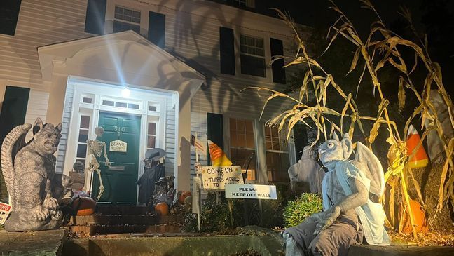 Halloween display on Oct. 31, 2023 in Falls Church, Va. (Joy Wang/WJLA)