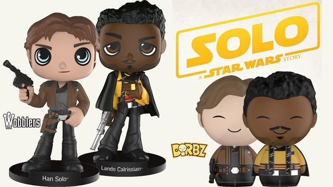 Han Solo and Lando Calrissian Funko Wobblers and Funko Dorbz. (Disney Consumer Products and Interactive Media)