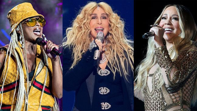 This combination of photos shows Mary J. Blige, from left, Cher, and Mariah Carey, who are among the 2024 nominees for induction into the Rock & Roll Hall of Fame. (AP Photo)