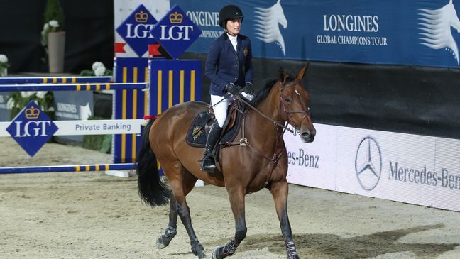 FILE - Jessica Springsteen participates the Mercedes-Benz Championat during the Vienna Masters on September 18, 2015 in Vienna, Austria.  (Photo by Monika Fellner/Getty Images)