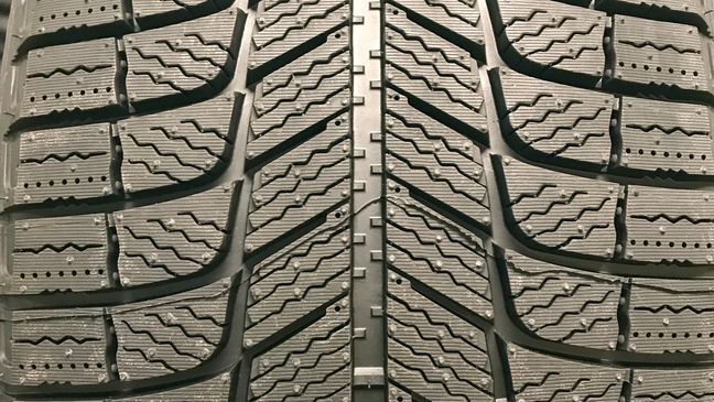 Grooves and sipes on Michelin winter tires (Sinclair Broadcast Group / Jill Ciminillo)