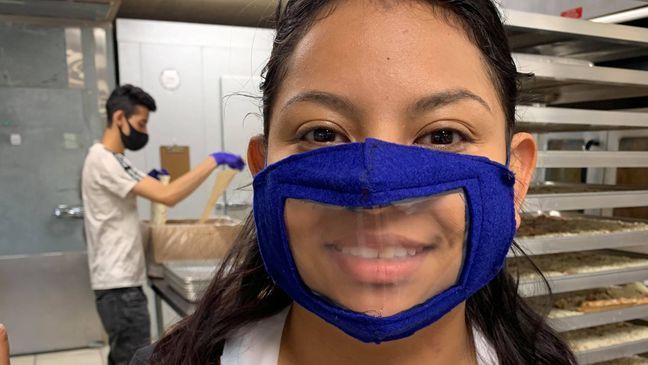 Mother and daughter from Las Cruces, Texas team up to make inclusive face masks for deaf community. (Photo: Karla Martinez)