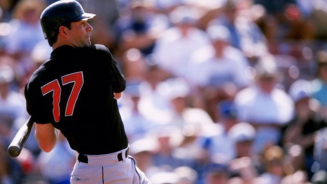 Ryan Minor #77 of the Baltimore Orioles in action during a spring training game against the Los Angeles Dodgers at Holman Stadium in Vero Beach, Florida on Mar. 6, 1998. (Photo courtesy Getty Images)