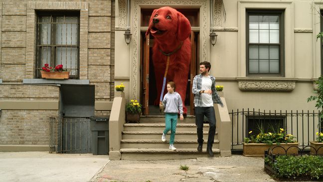 Darby Camp and Jack Whitehall star in CLIFFORD THE BIG RED DOG from Paramount Pictures. Photo Credit: Courtesy Paramount Pictures.