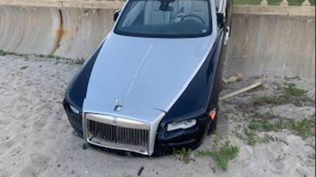 Florida woman crashes Rolls Royce into a $3M sculpture, police say (Palm Beach Police Department)