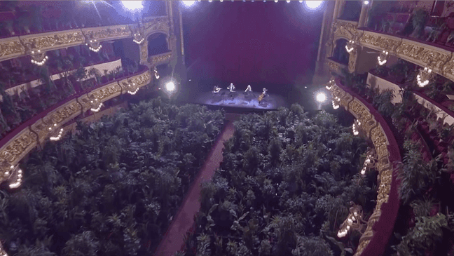 Barcelona's Opera House has reopened and its inaugural performance was to an audience of more than 2,000 plants. (Photo:{&nbsp;}	LiceuOperaBarcelona/YouTube via CNN Newsource)