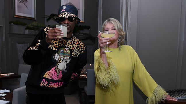 Snoop Dogg and Martha Stewart celebrate the opening of Stewart's new restaurant, Bedford, at Paris Las Vegas on Friday, Aug. 12, 2022. (Photo: Denise Truscello / Getty Images for Caesars Entertainment)