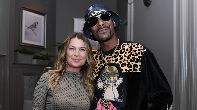 Ellen Pompeo and Snoop Dogg celebrate the opening of Stewart's new restaurant, Bedford, at Paris Las Vegas on Friday, Aug. 12, 2022. (Photo: Denise Truscello / Getty Images for Caesars Entertainment)