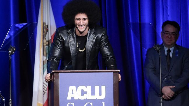 Colin Kaepernick attends the 2017 ACLU SoCal's Bill of Rights Dinner at the Beverly Wilshire Hotel on Sunday, Dec. 3, 2017, in Beverly Hills, Calif. (Photo by Richard Shotwell/Invision/AP)