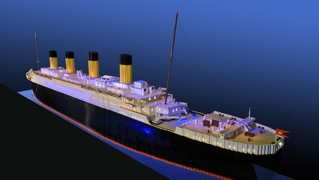 Brynjar Karl Bigisson's LEGO Titanic model is on display in Tennessee. (Titanic Museum Attraction)