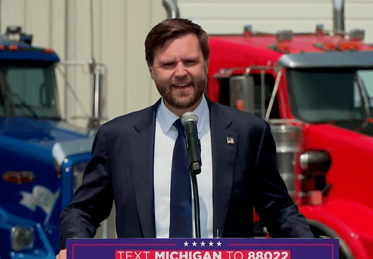 Image for story: JD Vance criticizes Kamala Harris on economy during Michigan stop