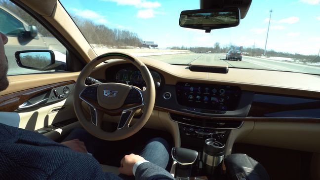 The 2018 Cadillac CT6 will feature Super Cruise, the industry’s first true hands-free driving technology for the highway. (Image courtesy of General Motors)