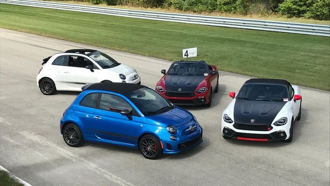 The Fiat 500, 500c and 124 Spider are all available as Abarth models. (Sinclair Broadcast Group / Jill Ciminillo)