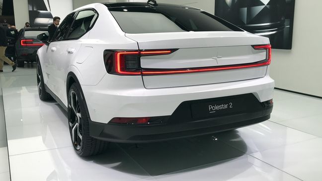 Polestar 2 on display at the 2019 Geneva International Motor Show (Sinclair Broadcast Group / Jill Ciminillo)