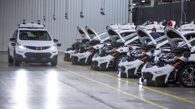 Chevrolet Bolt EV autonomous test vehicles are assembled at General Motors Orion Assembly in Orion Township, Michigan. (Photo by Jeffrey Sauger for General Motors)