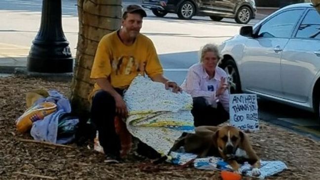 Photo: Homeless citizens receive mats made of recycled plastic bags Courtesy: Dee Barrett