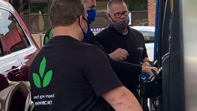 Hyland Heights, Sheetz, and Chick-fil-A teamed up to thank healthcare workers with free gas, food, and more Thursday, April 30, 2020 in Lynchburg, Va. (Carrie Wright)