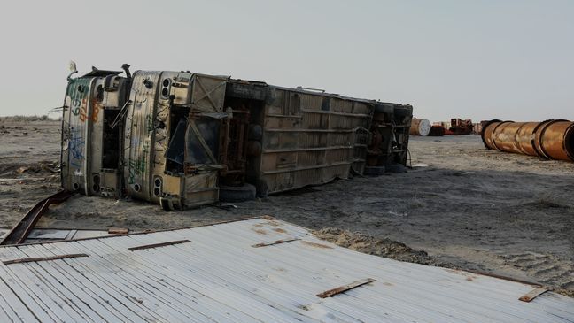 "Graveyard" of junk and abandoned buses, large pipes, and heavy machinery and equipment as seen on Saturday, March 6, 2021. (Photo: Robin Pendergrast)