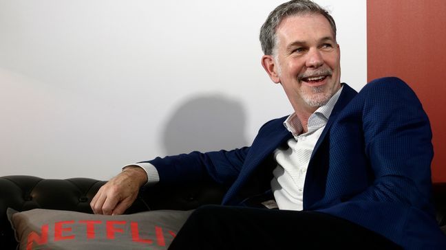 FILE - In this Feb. 28, 2017, file photo, Netflix Founder and CEO Reed Hastings smiles during an interview in Barcelona, Spain.{&nbsp;} (AP Photo/Manu Fernandez, File)