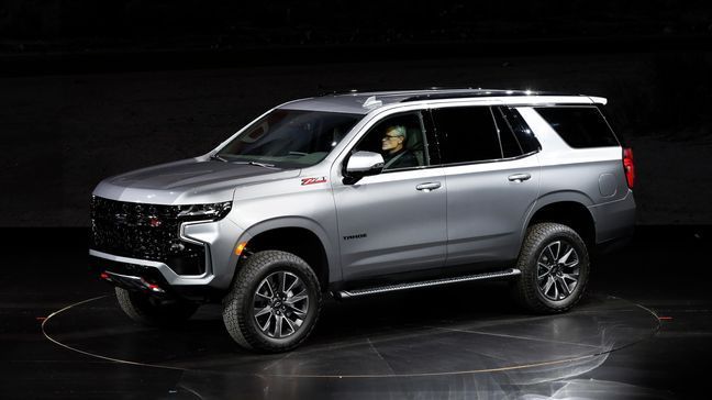 The 2021 Chevrolet Tahoe Z71 is unveiled in Detroit, Tuesday, Dec. 10, 2019. (AP Photo/Paul Sancya)