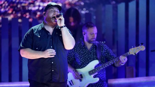 Luke Combs performs "Where the Wild Things Are" at the 57th Annual CMA Awards on Wednesday, Nov. 8, 2023, at the Bridgestone Arena in Nashville, Tenn. (AP Photo/George Walker IV)