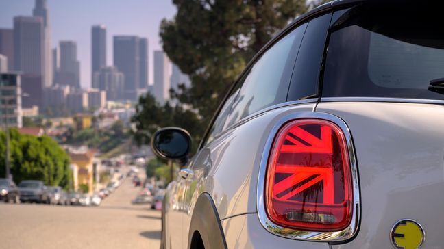 The all-electric, three-door Cooper hatchback is powered by electric motors that make 181 horsepower and 199 pound-feet of torque. (Image courtesy of Mini USA)