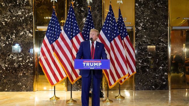 Former President Donald Trump speaks during a news conference at Trump Tower, Friday, May 31, 2024, in New York. A day after a New York jury found Donald Trump guilty of 34 felony charges, the presumptive Republican presidential nominee addressed the conviction and likely attempt to cast his campaign in a new light. (AP Photo/Julia Nikhinson)