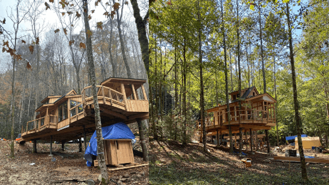 New treehouses coming to the Smokies. (Treehouse Grove at Norton Creek photos){p}{/p}