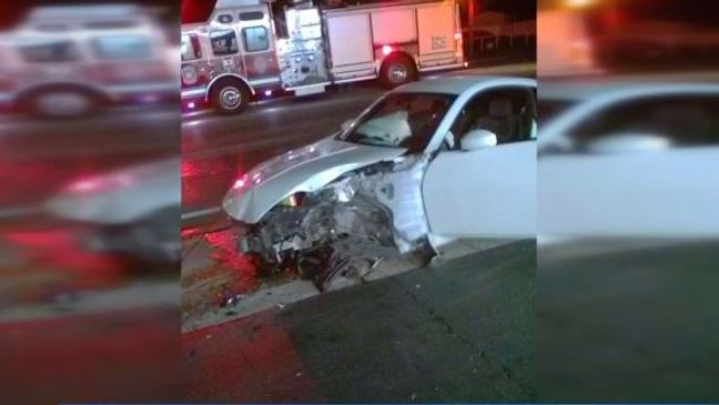 Classic Corvettes damaged: Driver crashes into Pensacola automotive store. (Source: WEAR-TV)