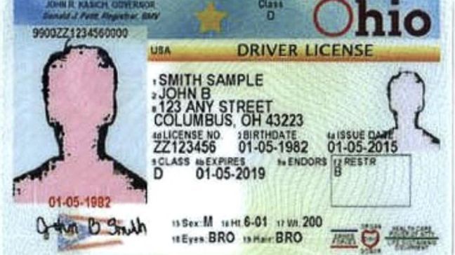 Current version of the Ohio driver's license as of February 2018. (Courtesy: Ohio BMV){p}{/p}