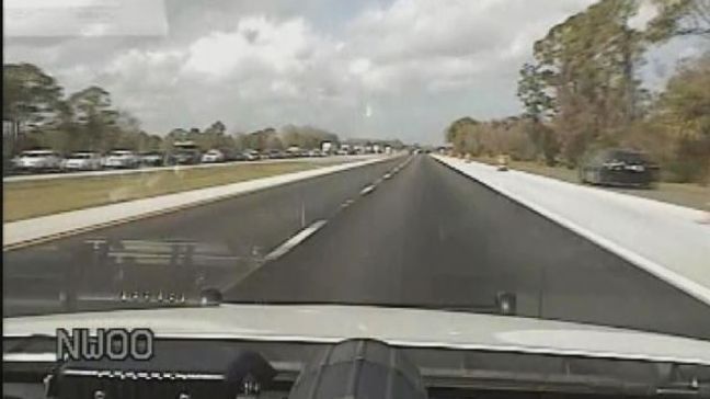 The Florida Highway Patrol used stop sticks to stop a man's runaway BMW on I-95 in Vero Beach. (Fellsmere Police){p}{/p}