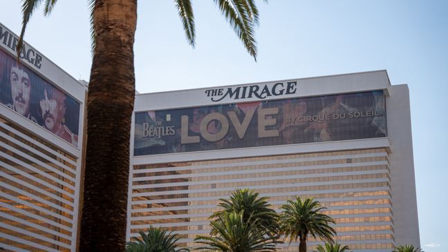 The Mirage on the Las Vegas Strip during a summer heat wave on Tuesday, July 9, 2024 in Las Vegas. (Mingson Lau/KSNV)