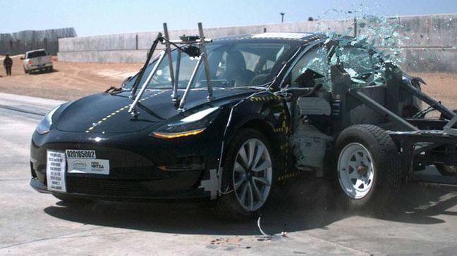 The NHTSA gives the Tesla Model 3 an overall 5-Star rating but wants the automaker to stop saying its the safest car ever tested. (Image courtesy of the National Highway Traffic Safety Administration)