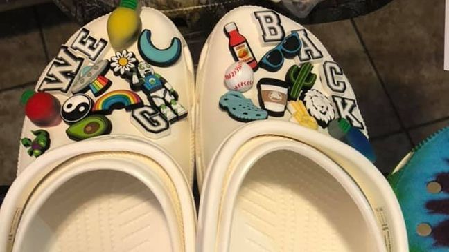 Two days after Glenn Cable was reunited with his Prius, and realized his white Crocs were stolen, the company sent four pairs to his home. (Photo courtesy: Glenn Cable)