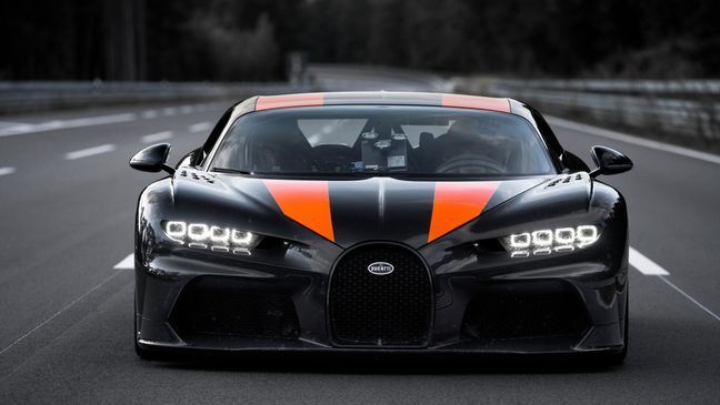 A pre-production vehicle of a Bugatti Chiron{&nbsp;}derivative is the first hyper sports car to break the magic 300-mph barrier. (Image courtesy of Bugatti Automobiles S.A.S)