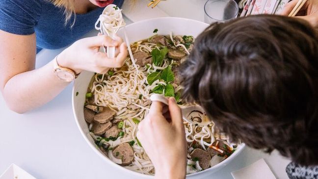 World's largest bowl of pho at Seattle's Dong Thap Noodles is 3 pounds of noodles, 3 pounds of meat and 3 liters of broth...(Image: Josh Lewis/Seattle Refined)