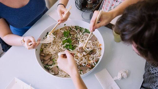 World's largest bowl of pho at Seattle's Dong Thap Noodles is 3 pounds of noodles, 3 pounds of meat and 3 liters of broth...(Image: Josh Lewis/Seattle Refined)