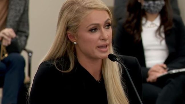 Paris Hilton speaks in a Utah Legislature committee hearing on Feb. 8, 2021, telling of her experience in a youth treatment center in Utah. (Photo: KUTV)