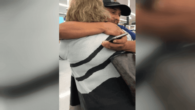 Woman pays for stranger's full cart of groceries at a San Antonio Walmart. (Facebook/Anna Olivarez)