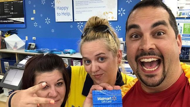 A Walmart employee used her own money to buy Fruits a $10 gift card. As a way of thanking him for a spontaneous performance. (James Fruits)