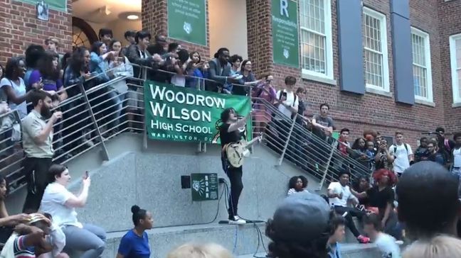 In between sold-out shows at The Anthem, Jack White surprises students with outdoor concert at Woodrow Wilson HS in DC. (Photo courtesy of The Anthem)