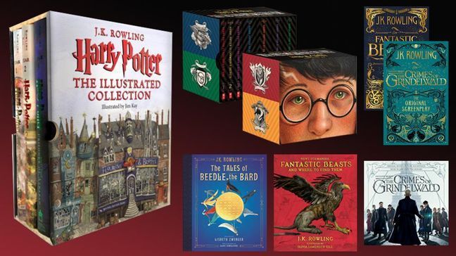 Illustrated editions, a 20th anniversary box set, screenplays for the two Fantastic Beast films and the soundtrack to "Fantastic Beasts: The Crimes of Grindelwald" are among the Wizarding World items available. (Photo: Scholastic, WaterTower Music){p}{/p}